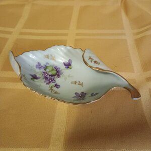 Vintage Norocrest Fine China Violets Trinket Dish